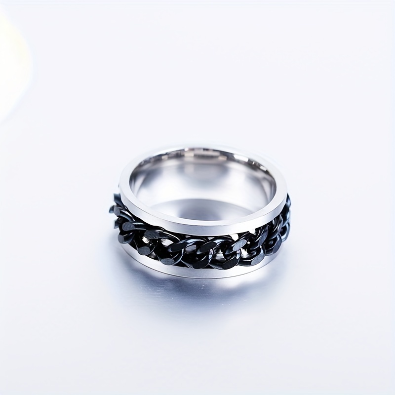 Men's Rotatable Stainless Steel Single Ring